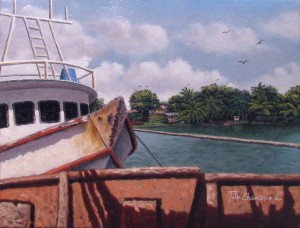 Mañana soleada con barcos, pintura de Tito ChamorroLAPRENSA/CORTESÍA